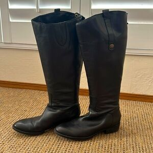 Sam Edelman Black Leather Riding Boots (Wide Calf)